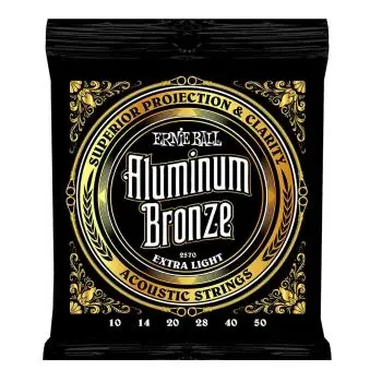 Ernie Ball 2570 Aluminum Bronze Extra Light Cuerdas Para Guitarra Acústica 10-50