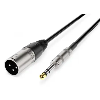 Audibax Silver Cable XLR Macho a Jack Balanceado 6 Metros Negro