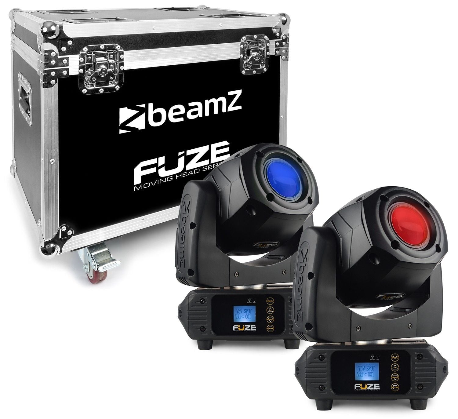 BEAMZ FUZE-75S SET 2 Unidades Cabeza Movil Spot 75W LED Con FlightCase 150383 FUZE-75S SET