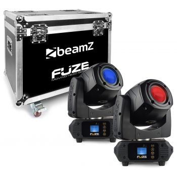 Beamz fuze-75s set 2 unidades cabeza movil spot 75w led con flightcase 150383