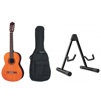 Yamaha c-40-ii natural guitarra clásica + funda + soporte de suelo