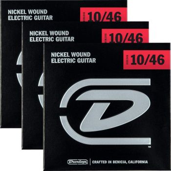 Dunlop 3pden1046 juego cuerdas guitarra electrica nickel medium 10-46 (pack 3)