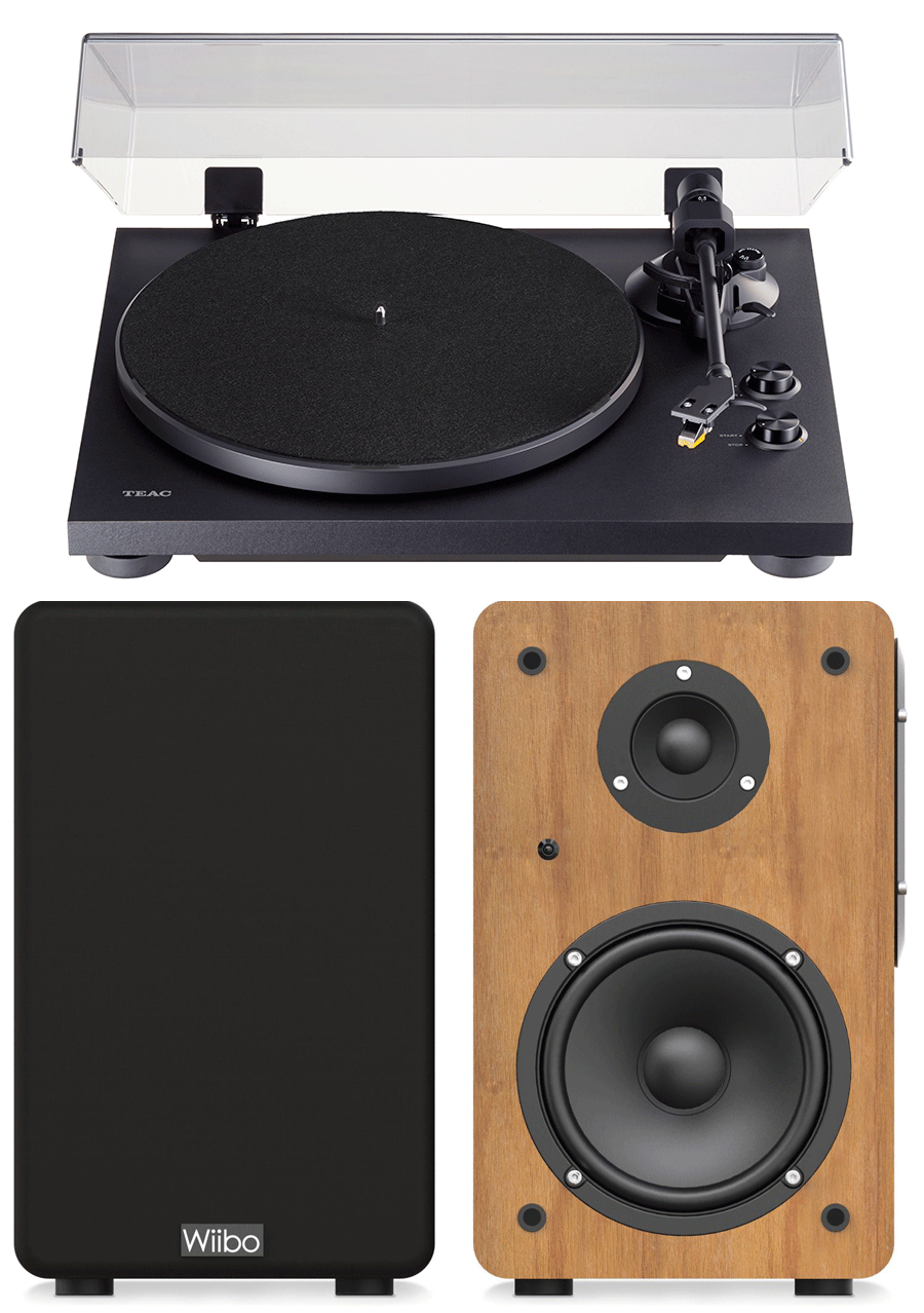 Equipo HiFi Teac TN280BT Giradiscos + Wiibo NEO 100 Altavoces Activos Bluetooth Teac TN280BT+Wiibo NEO 100