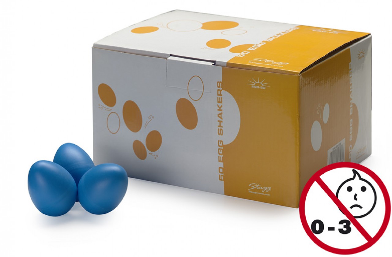 Stagg EGG-50 BLM Caja de 50 Huevos Shaker de plástico Azul EGG-50 BLM