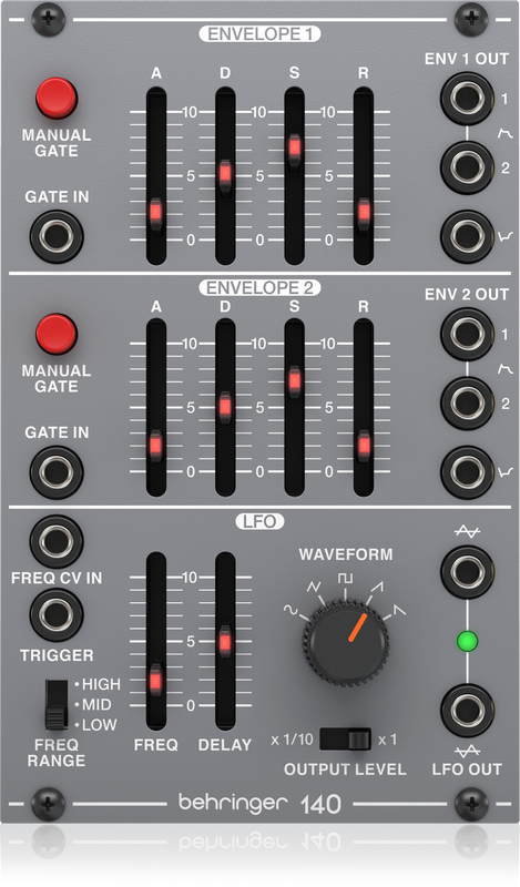Behringer 140 Dual Envelope/LFO Modulo Sintetizador Serie Eurorack 140 DUAL ENVELOPE/LFO