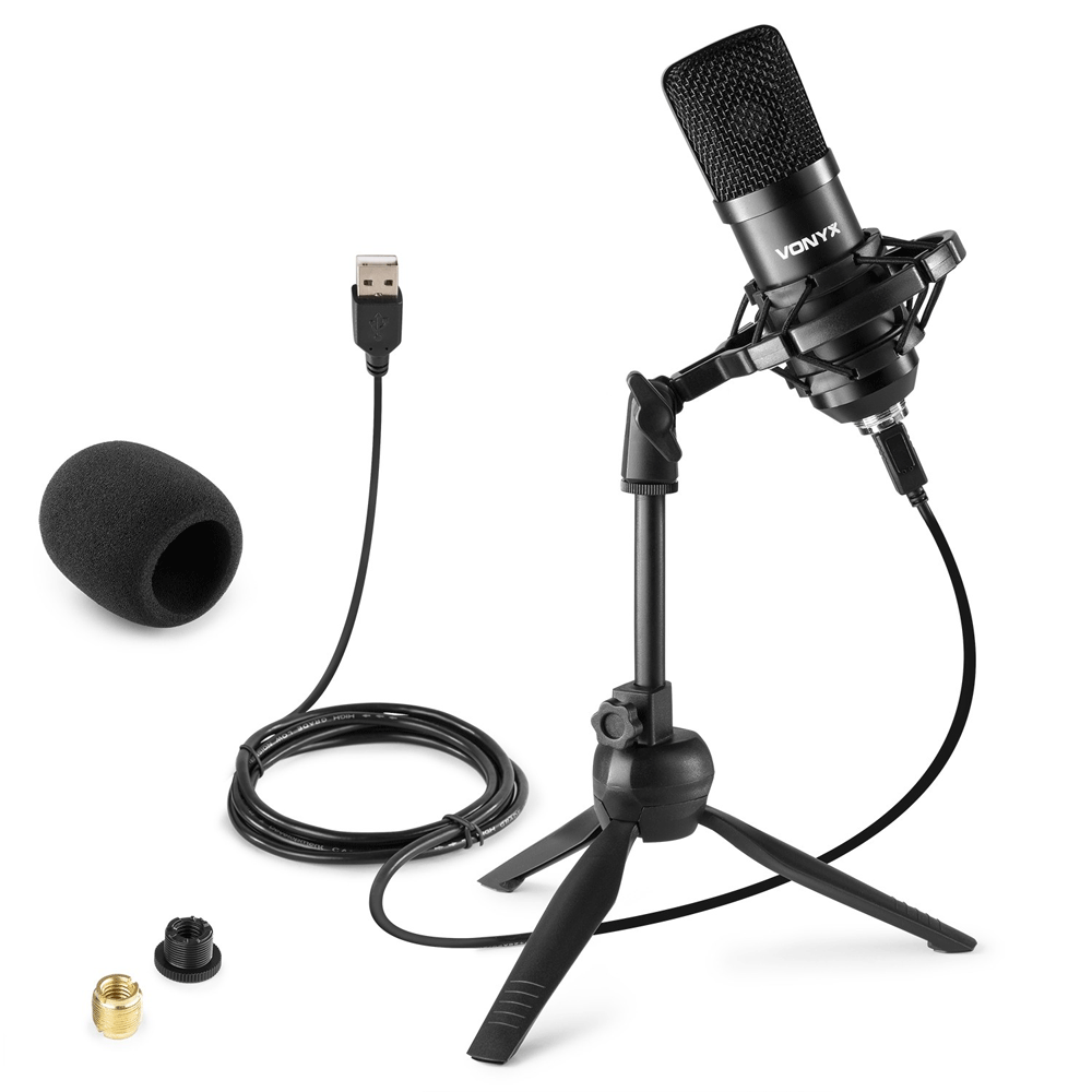 VONYX CM300B Micrófono de Estudio USB Negro 173506 CM300B