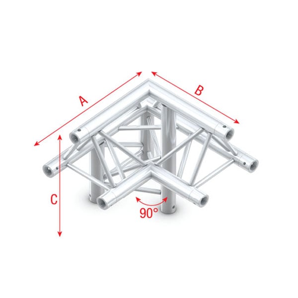 Showtec Corner 90 down left apex up Esquina Triangular 3 Direcciones PT30011 Corner 90 down left apex up PT30011