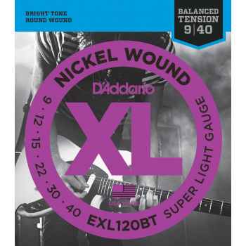 D´addario exl120bt balanced tension super light cuerdas para guitarra eléctrica