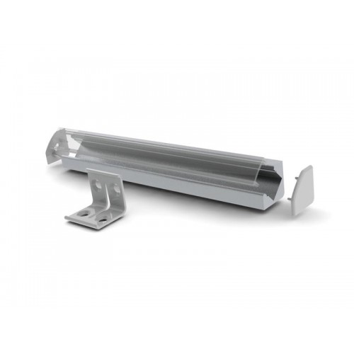 Quarkpro AL-45B Perfil Aluminio Blanco con Tapa Frost Ángulo 45º 2 Metros AL-45B