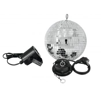 Eurolite set bola de espejo 20cm con led spot