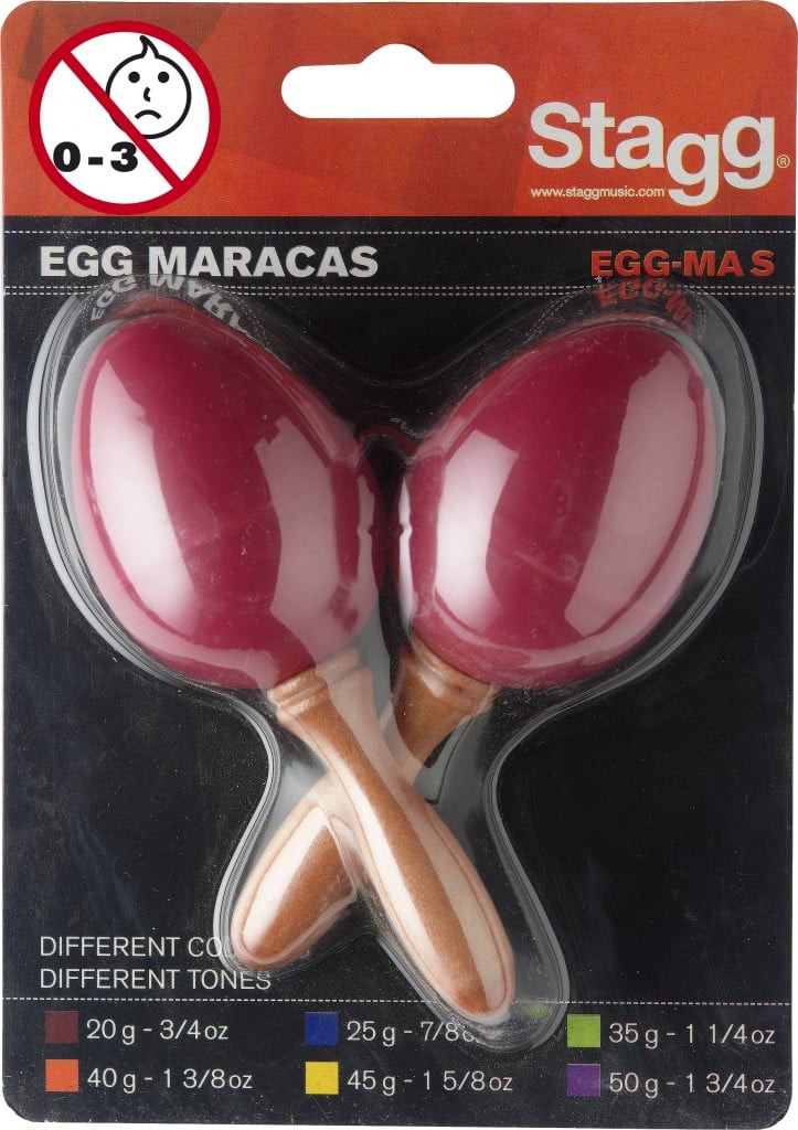 Stagg EGG-MA S/RD Par de maracas de plástico con forma de huevo EGG-MA S/RD