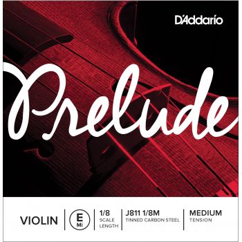 D´addario j811 cuerda prelude mi (e) para violin 1/8, tensión media