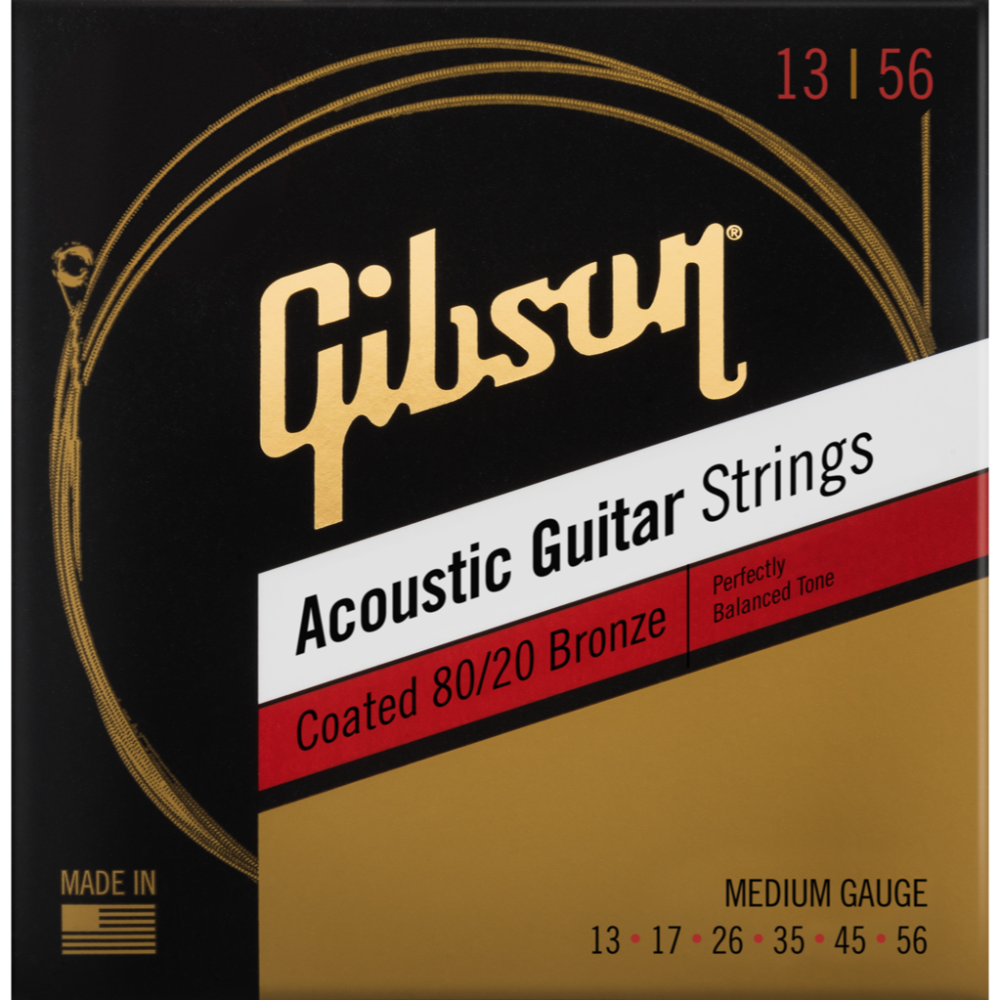 Gibson Coated 80/20 Bronze Acoustic Guitar Strings Medium Cuerdas Guitarra Acústica Coated 80/20 Bronze Acoustic Guitar Strings Medium