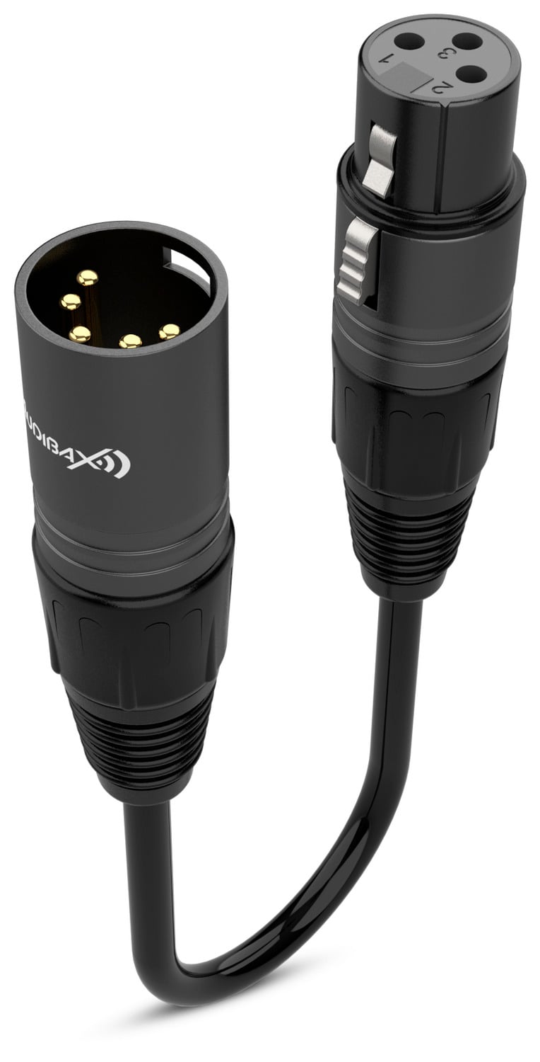 Audibax Silver Black Cable Conversor 5 Pines Macho a 3 Pines hembra 10 cm Silver Black Cable Conversor 5 pins Macho a 3 pine