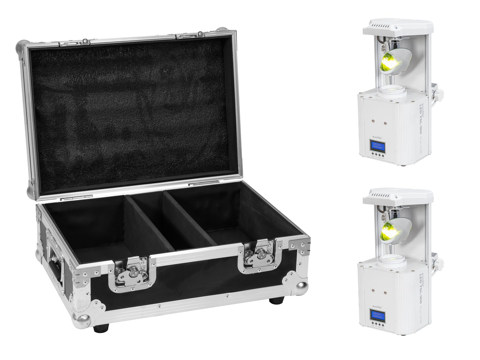 Eurolite Set 2x LED TSL-350 Scan COB white + Case Set 2x LED TSL-350 Scan COB white + Case