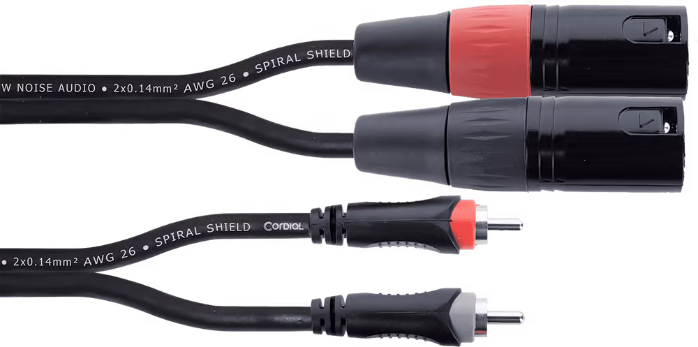 Cordial Cable de audio XLR/RCA macho dual de 1,5 m ECLEU15MC