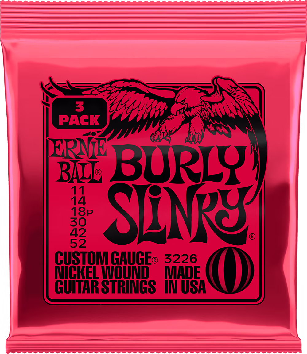 ERNIE BALL Juego Eléctrica Slinky Burly 11-52 Tripack (3) EB3226