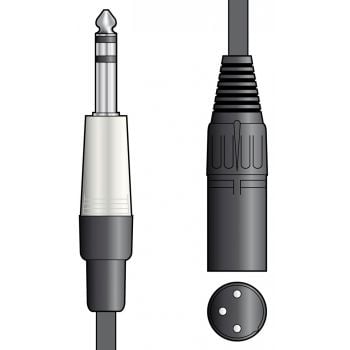 Chord cable xlr macho - jack 6.3mm stereo 12 metros