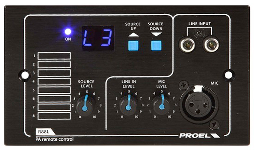 Proel PA R88L. Control Remoto con Entradas Locales PA R88L