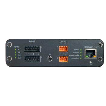 Shure interfaz de audio 2 canales dante-analógico/analógico a dante, euroblock