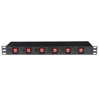 Showtec 19 1u socketstrip con 6 zonas