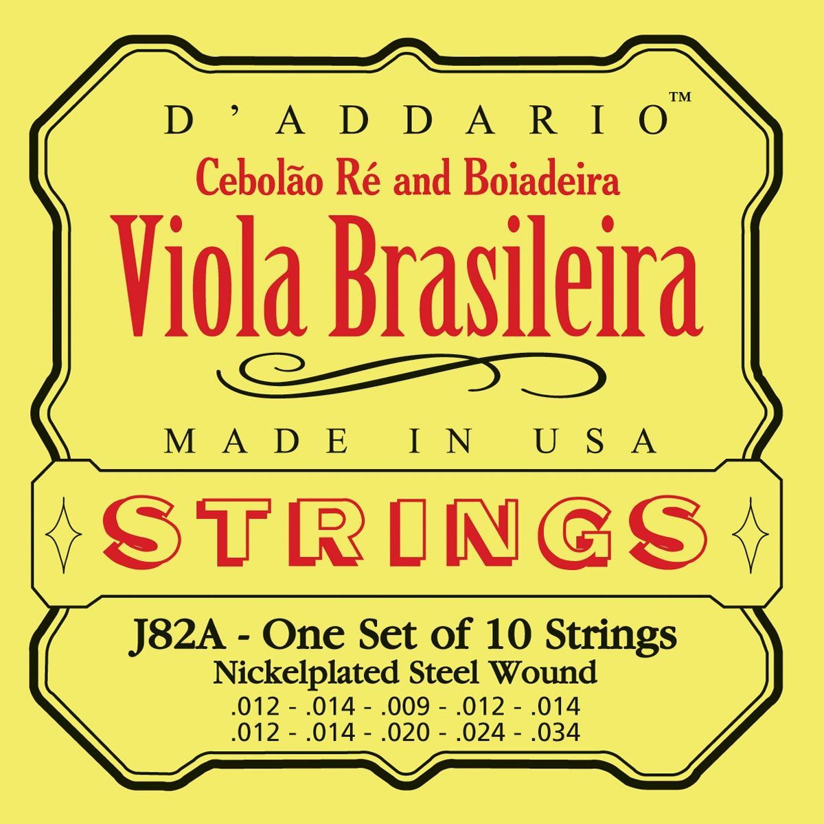 D´addario J82A para Viola Brasileira J82A