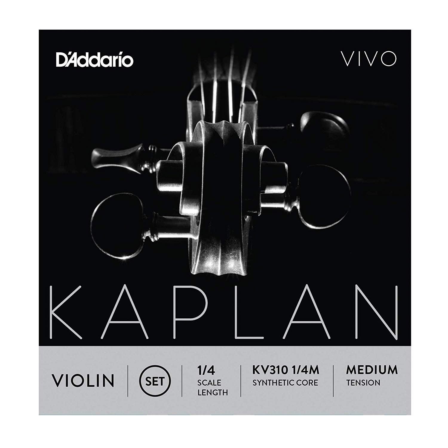 D´addario KV310 Juego de cuerdas Kaplan Vivo para violín 1/4, tensión media KV310-1/4M Kaplan Vivo Violín