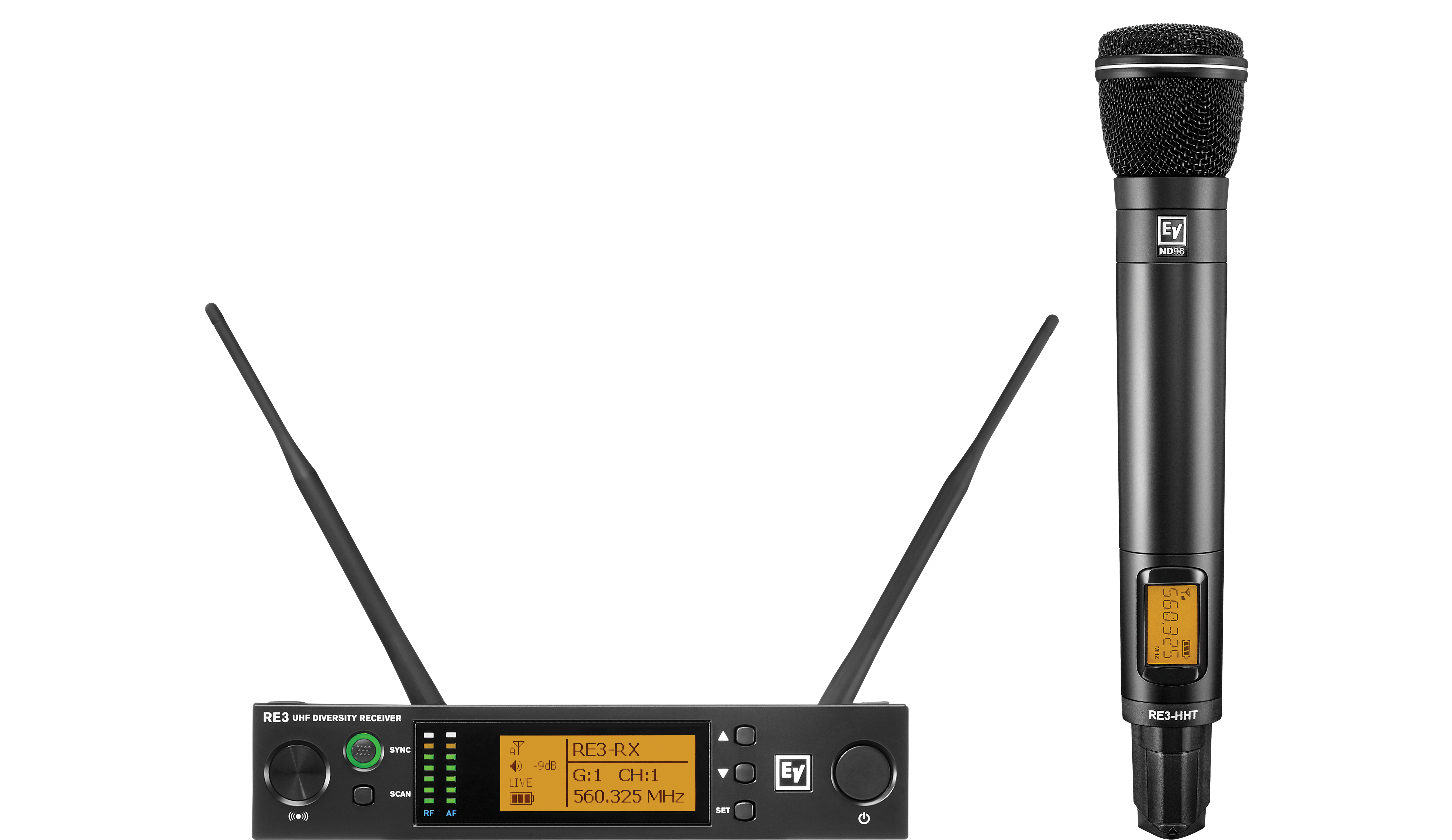 Electro-Voice RE3-ND96-5H Micrófono Inalámbrico Supercardioide de Mano Banda 5H (560 MHz – 596 MHz) RE3-ND96-5H