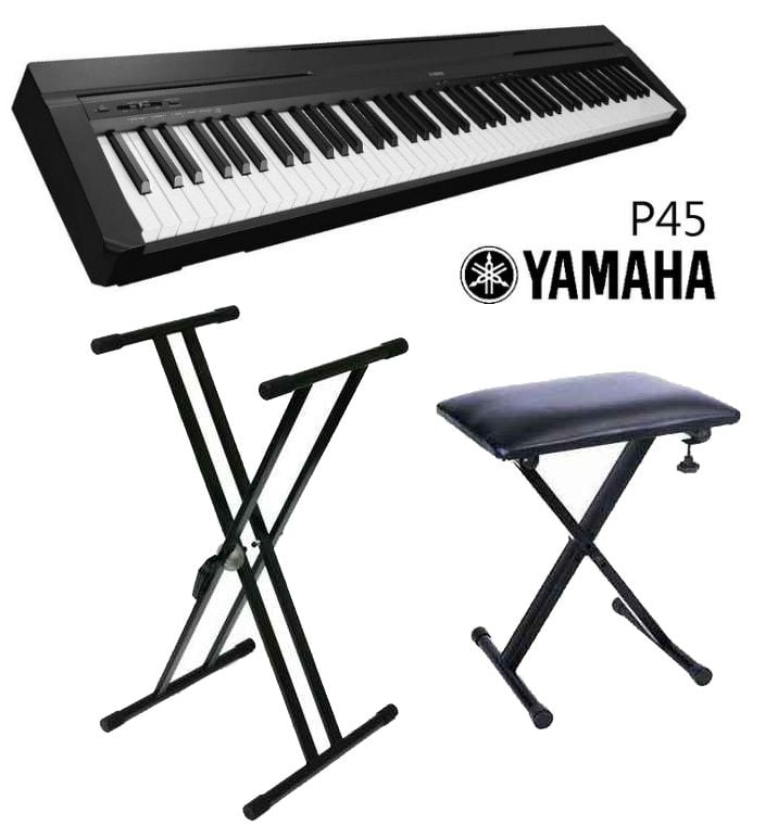 Yamaha P45 Piano Digital + Soporte + Banqueta P45 con soporte