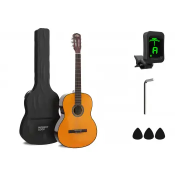 Monkey loop classic soul 4/4guitarra clásica pack funda, afinador y puas