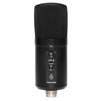 Stagg micrófono usb de doble condensador con acabado metálico