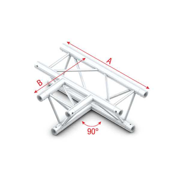 Showtec 90 3-way horizontal Cruce en T Triangular 3 Direcciones GT30017 90 3-way horizontal GT30017