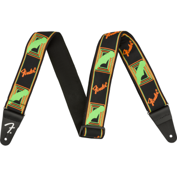 Fender neon monogrammed green-orange. correa para guitarra