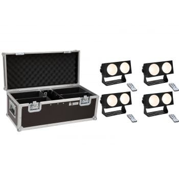 Eurolite set 4x barra led cbb-2 cob ww + maletin