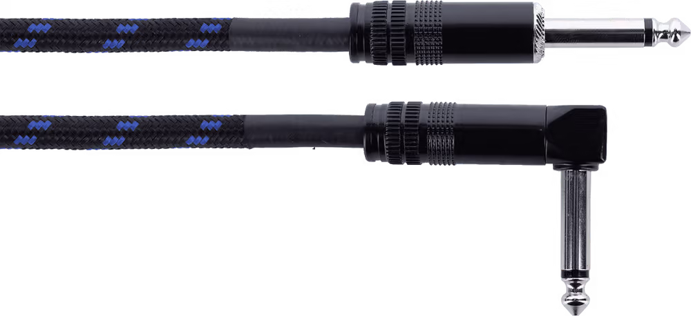 Cordial cable de guitarra jack recto/acodado tweed azul 7,5 m