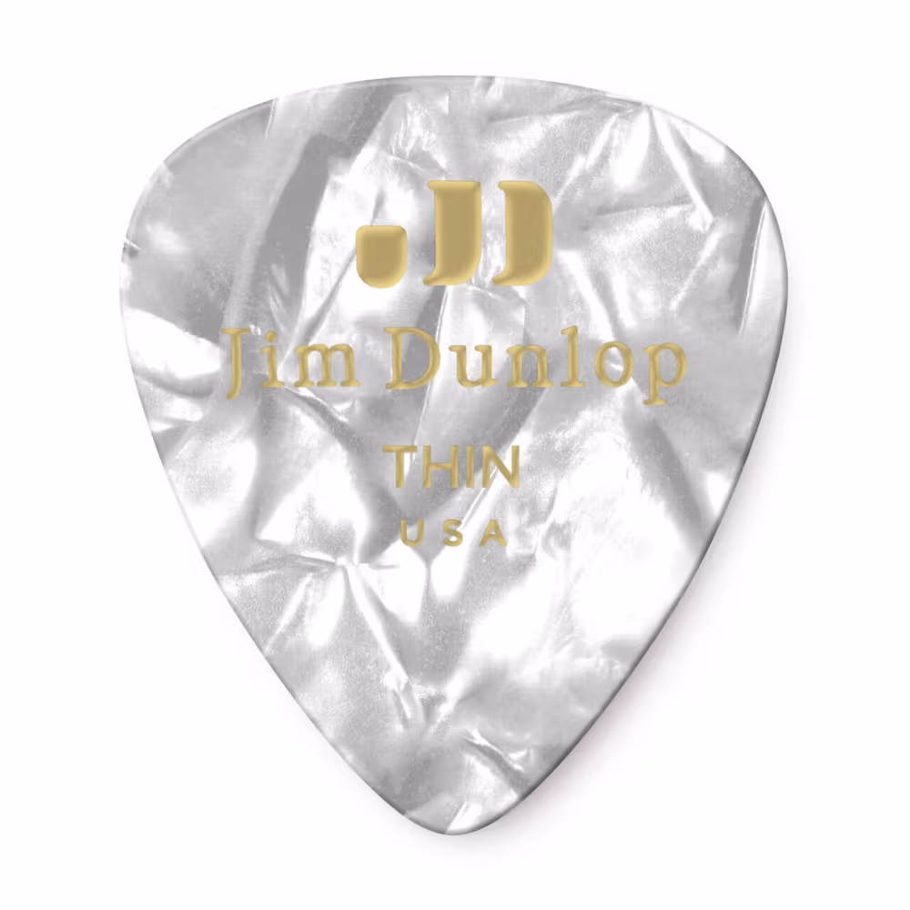 Dunlop Pack 72 Púas Genuine Celluloid Classic Blanco Perlado - Thin ADU483R04TH