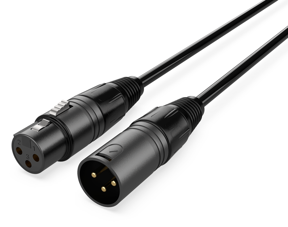 Audibax Silver Black Cable DMX 3 Pins 10 Metros DMX 3 Pins de 10 Metros