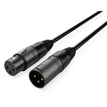 Audibax Silver Black Cable DMX 3 Pins 10 Metros
