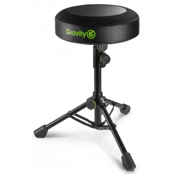 Gravity fd seat 1 taburete redondo para músicos altura plegable y ajustable