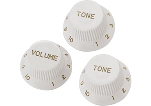 Yellow Parts Set Botonera para Stratocaster (Volumen + 2 Tono) - Blanco ADIEZ1215W