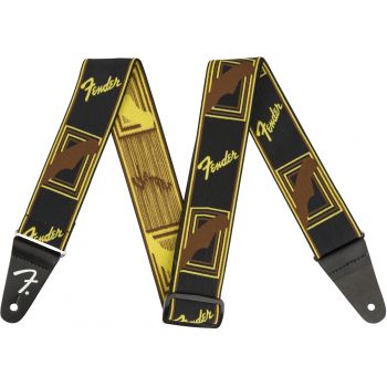 Fender weighless 2 mono strap black/yellow/brown