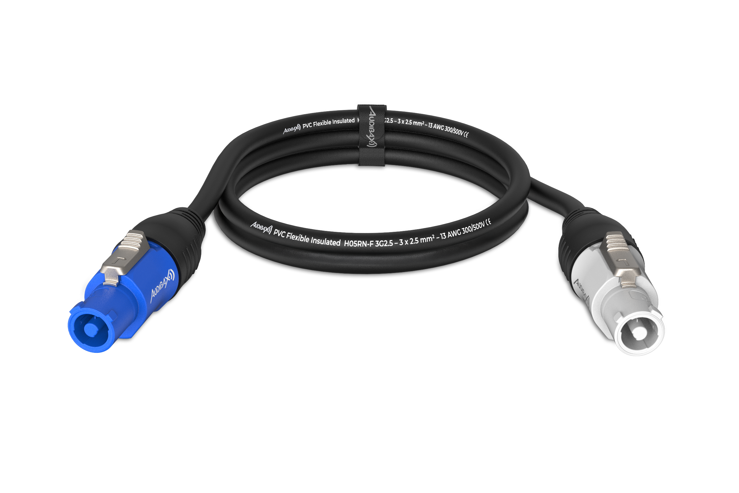 Audibax PWC200-25 Extensión Cable input PowerCON Azul a output PowerCON Gris 2 m PWC200-25