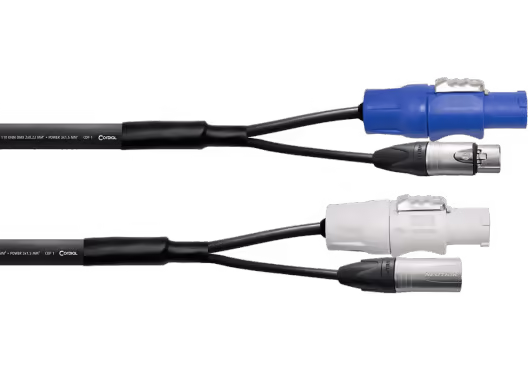 Cordial Cable DMX XLR de 3 pines + PowerCON 5 m ELCCPH5-DMX1-PWR1