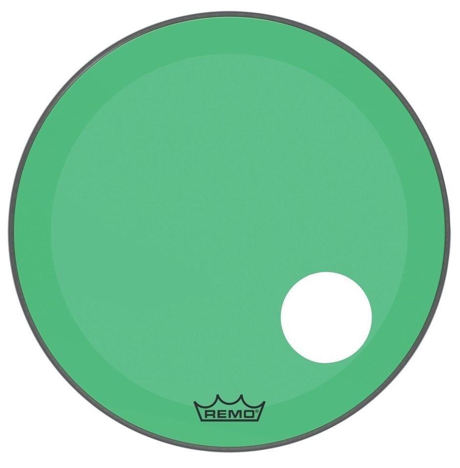 Remo 22" Powerstroke 3 Colortone Clear Verde Parche de Bombo de Bombo 22" Powerstroke 3 Colortone C