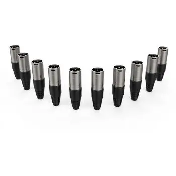 Audibax Silver Conector XLR Macho Pack 10 Unidades