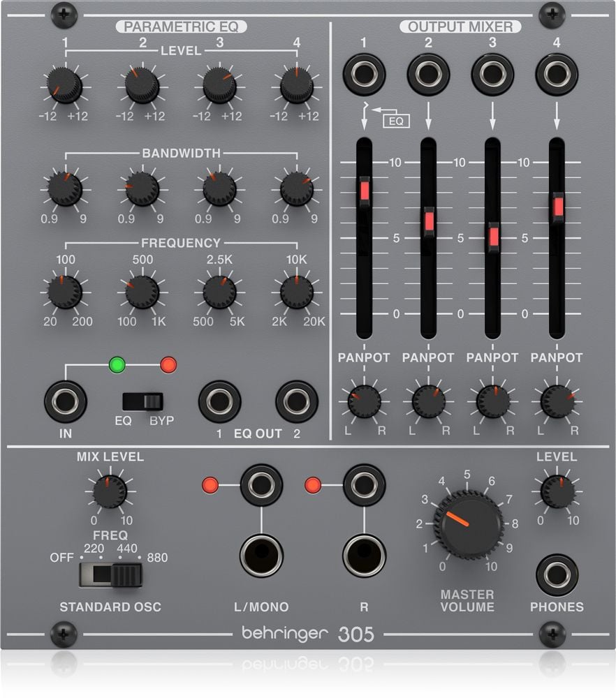 Behringer 305 Eq / Mixer /Output Módulo Sintetizador Eurorack 305 EQ/MIXER/OUTPUT