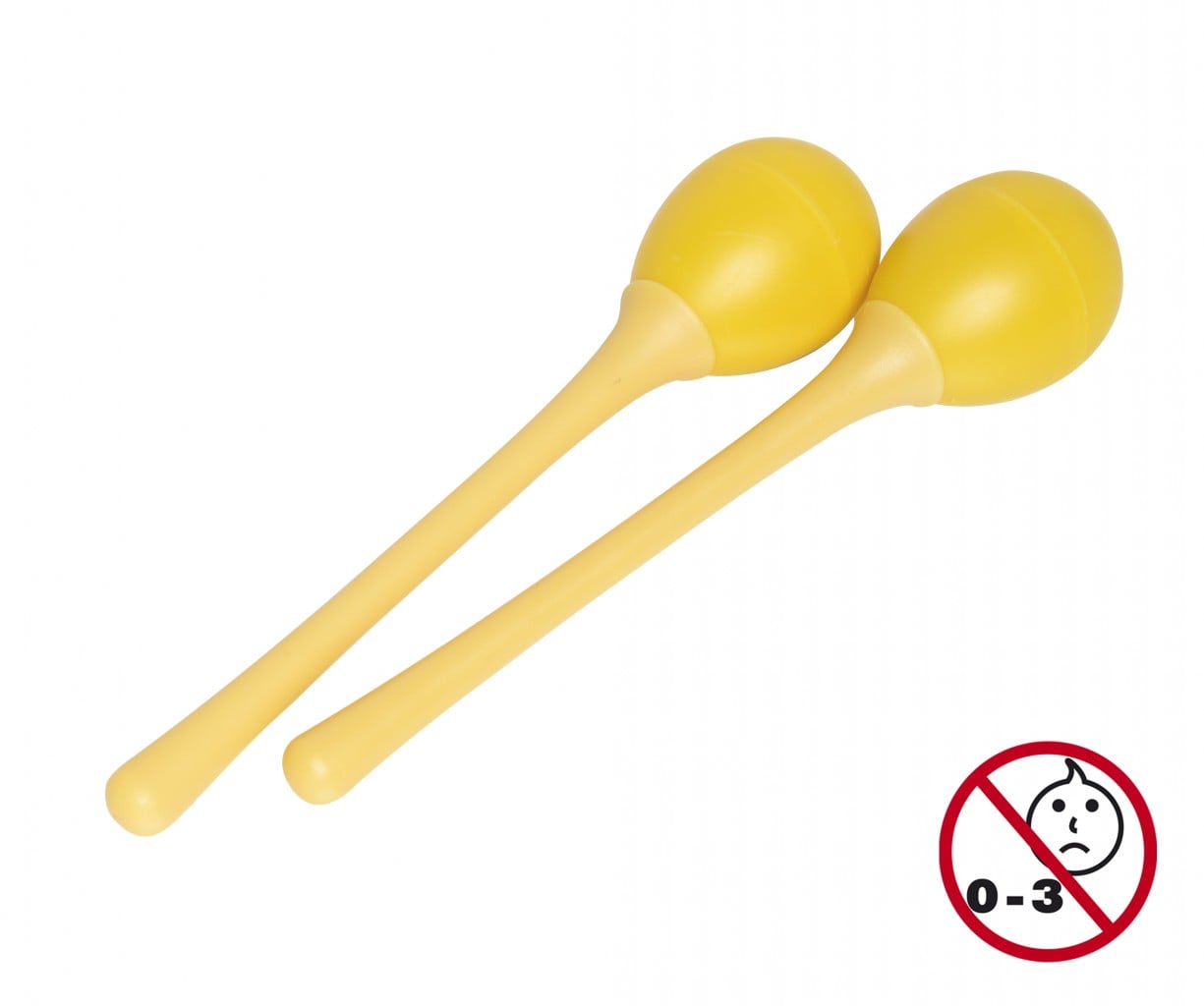 Stagg EGG-MA L/YW Par de maracas de plástico con forma de huevo y mango largo amarillo EGG-MA L/YW