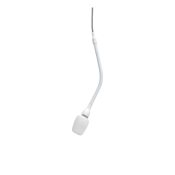 Shure mx202w-a/c micrófono mini-condens cardioide previo y adaptador de soporte. blanco.