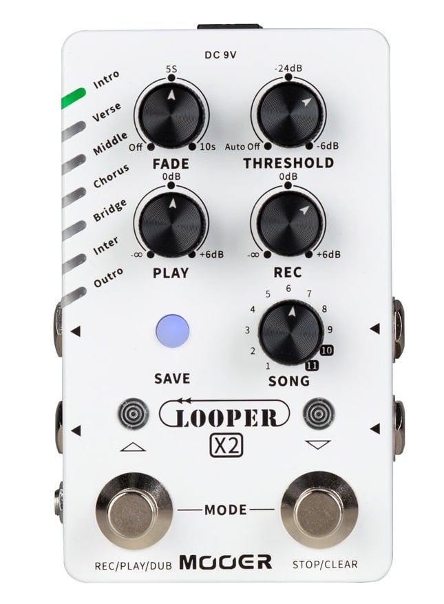 Mooer Stereo Looper X2 Pedal Guitarra Eléctrica Stereo Looper X2