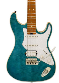 Aria 714Tqbl Guitarra Eléctrica St 714-Mk2-Fullerton Azul Translúcida 714TQBL
